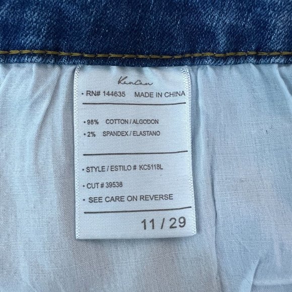KanCan Jeans Womens 11/29 Blue Girlfriend‎ Mid Rise Distressed Denim Button Fly - Picture 10 of 12